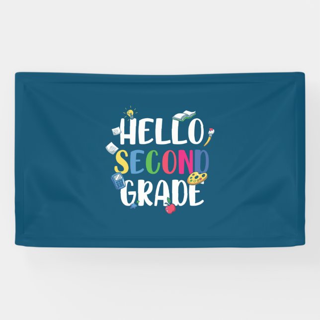 2nd Grade Teacher Hello Second Grade Banner (Horizontal)