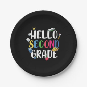 2nd Grade Teacher Hello Second Grade Paper Plate