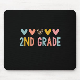 2nd Grade Teacher Leopard Hearts Back To School Mouse Pad