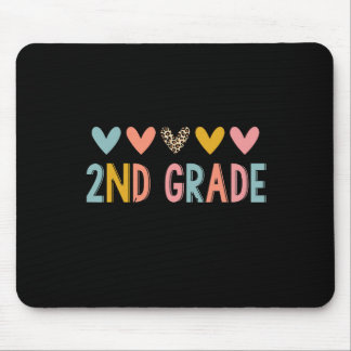 2nd Grade Teacher Leopard Hearts Back To School  Mouse Pad