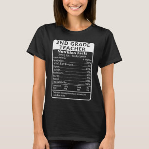 2nd Grade Teacher Nutrition Facts Sarcastic T-Shirt