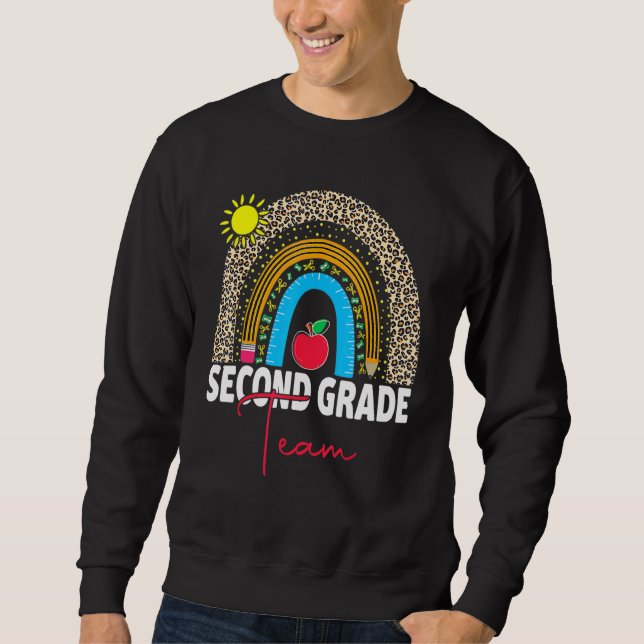 2nd Grade Teacher Rainbow Back To School Hello Sec Sweatshirt (Front)