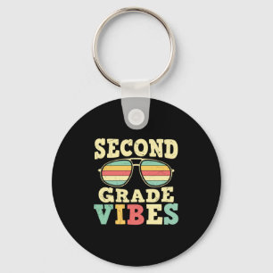 2nd Grade Teacher Second Grade Vibes Keychain