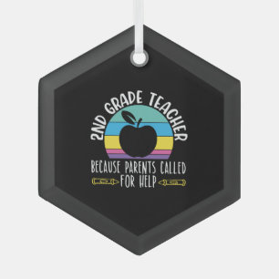 2nd Grade Teacher Shirts I Love My Second Graders Glass Ornament