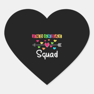 2nd grade Teacher Shirts School Team Second Grade Heart Sticker