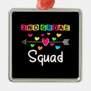 2nd grade Teacher Shirts School Team Second Grade Metal Ornament