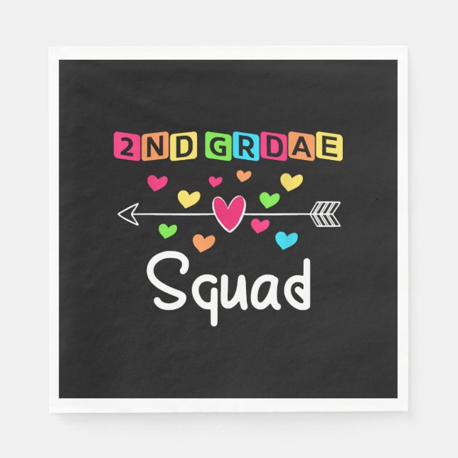 2nd grade Teacher Shirts School Team Second Grade Napkin (Front)