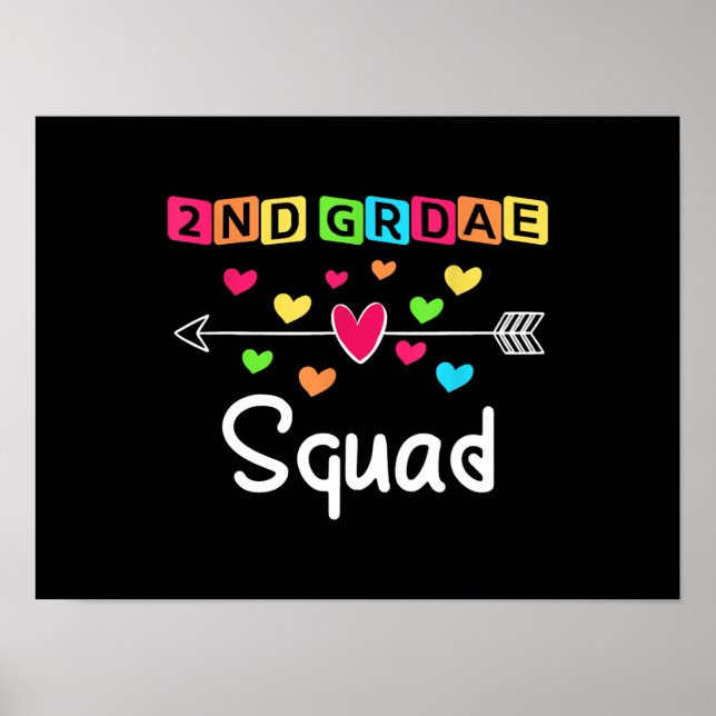 2nd grade Teacher Shirts School Team Second Grade Poster (Front)