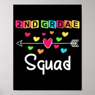 2nd grade Teacher Shirts School Team Second Grade Poster