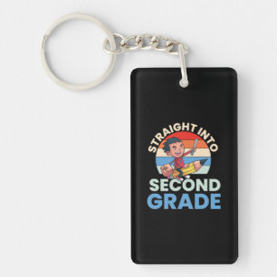 2nd Grade Teacher Straight Into Second Grade Keychain
