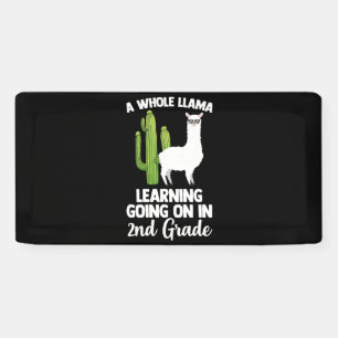 2nd Grade Teacher Student Kids Back To School Llam Banner