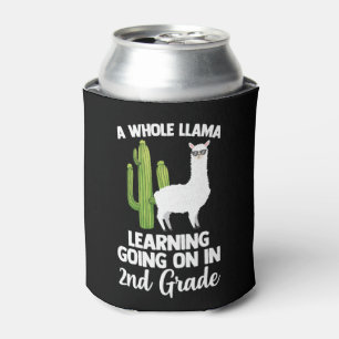2nd Grade Teacher Student Kids Back To School Llam Can Cooler