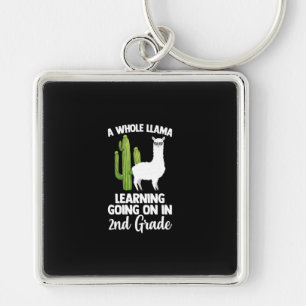 2nd Grade Teacher Student Kids Back To School Llam Keychain
