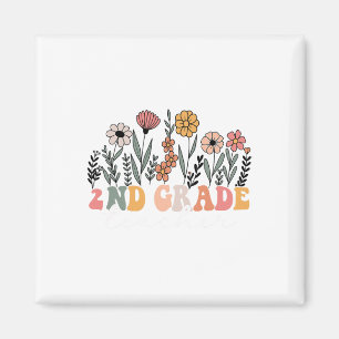 2nd Grade Teacher Wildflower Floral Back To School Magnet