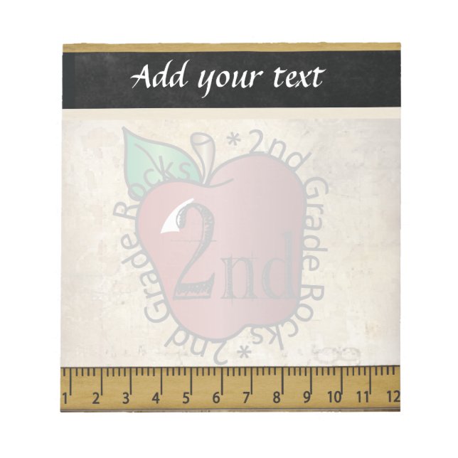 2nd Grade Teacher's Vintage Style Notepad (Front)