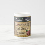 2nd Grade Teacher's Vintage Unique Style Bone China Mug<br><div class="desc">A Tea Cup for your special teacher. An Unique Vintage Style 2nd grade school teacher design ready for you to personalize. Featured in a vintage school style with the saying "I Love being a 2nd Grade Teacher" ⭐This Product is 100% Customizable. Graphics and /or text can be added, deleted, moved,...</div>