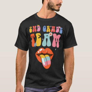 2nd Grade Team Retro Groovy Back To School Teacher T-Shirt