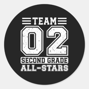 2nd Grade Team Second Grade Back To School  Classic Round Sticker