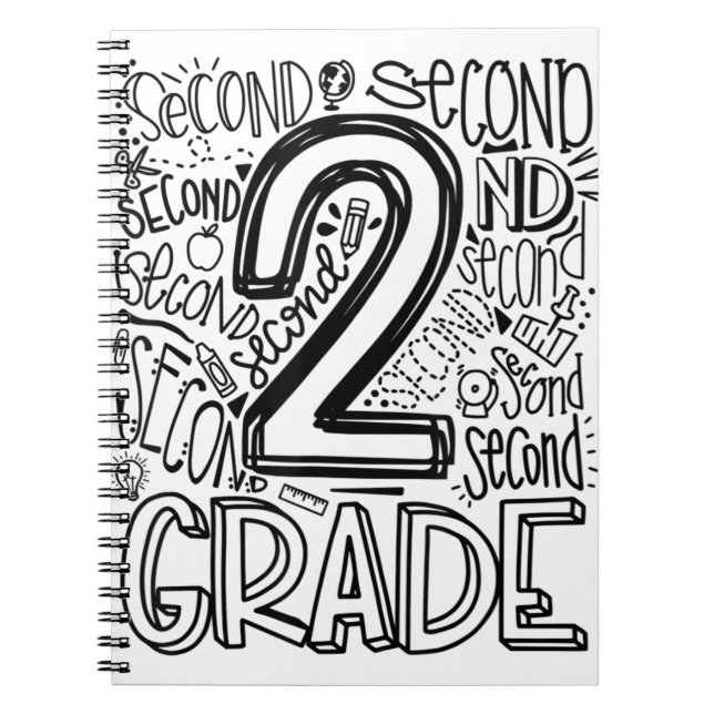 2nd Grade Typography Team Second Grade Back To Sch Notebook (Front)