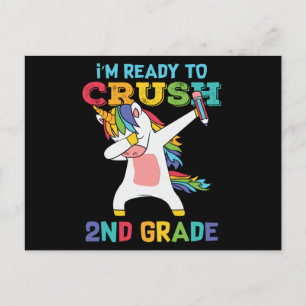 2nd Grade Unicorn First Day of School Student Gift Postcard