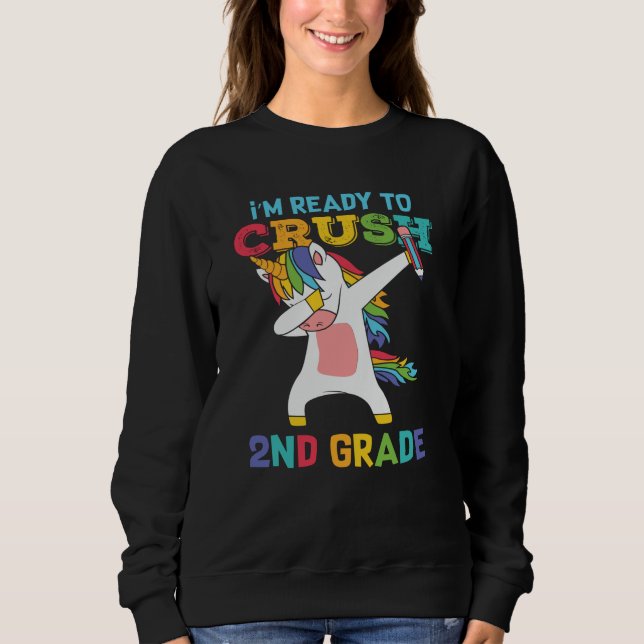 2nd Grade Unicorn First Day of School Student Gift Sweatshirt (Front)