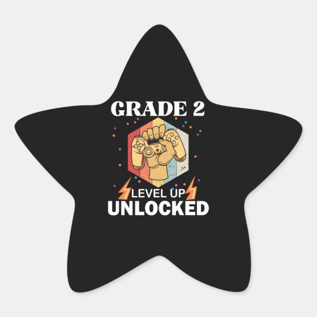 2nd Grade Unlocked Level Up Back To School First Star Sticker (Front)