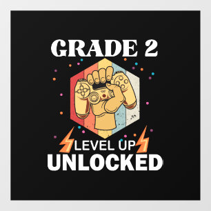 2nd Grade Unlocked Level Up Back To School First Window Cling