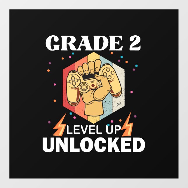 2nd Grade Unlocked Level Up Back To School First Window Cling (Sheet)