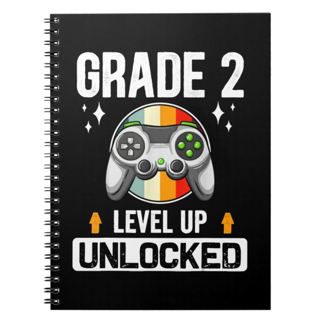 2nd Grade Unlocked Level Up Back To School Second  Notebook (Front)