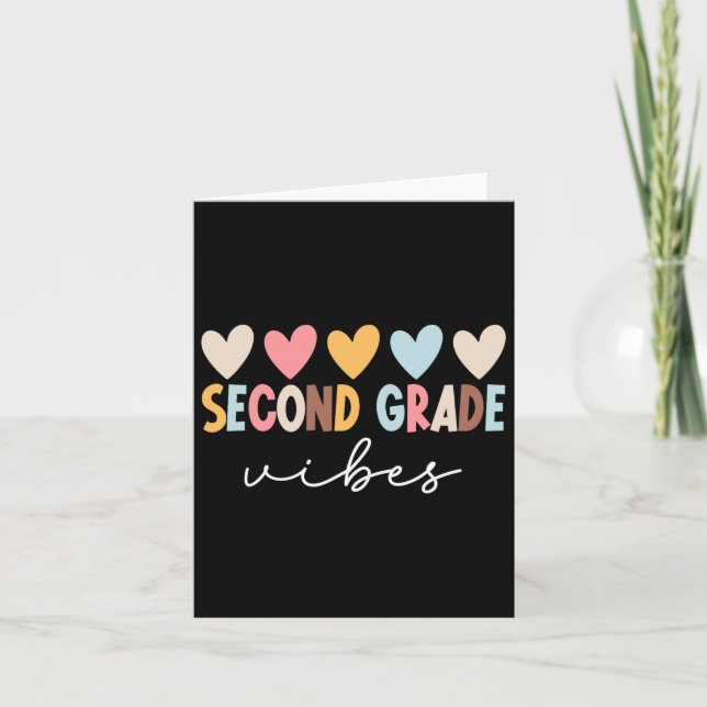2nd Grade Vibes First Day Of School Welcome Back T Card (Front)