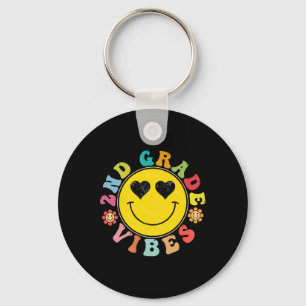 2nd Grade Vibes Happy Face Smile Gift Ck To School Keychain