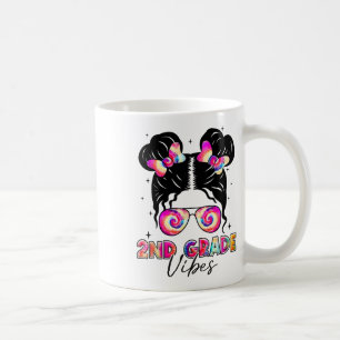 2nd Grade Vibes Messy Bun Girl - Second Grade Ck T Coffee Mug
