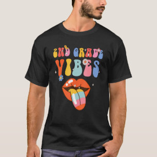2nd Grade Vibes Retro Groovy Back To School Teache T-Shirt