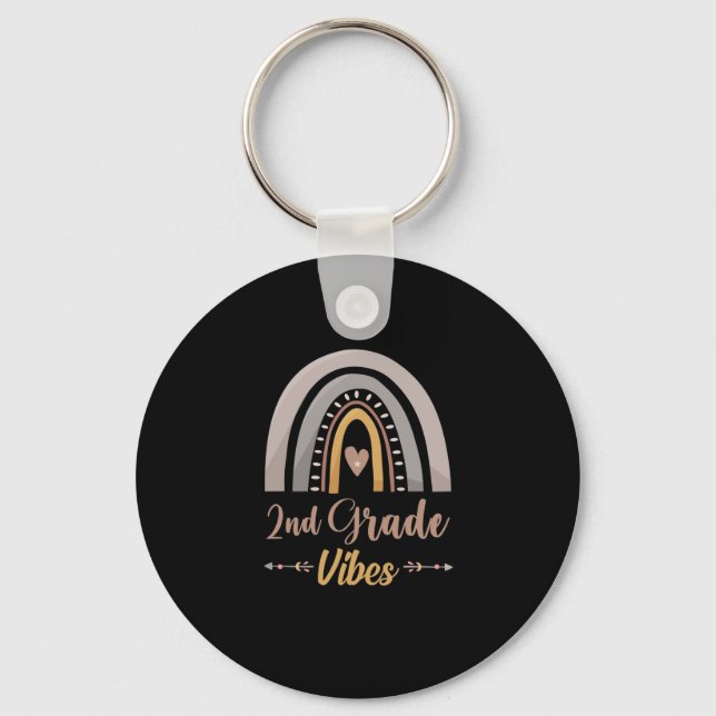 2nd Grade Vibes Second Grade Back to School Keychain (Front)