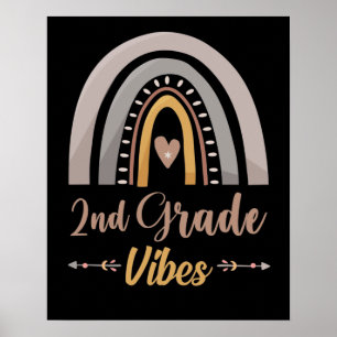 2nd Grade Vibes Second Grade Back to School Poster