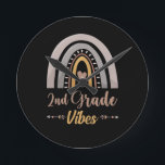 2nd Grade Vibes Second Grade Back to School Round Clock<br><div class="desc">1</div>