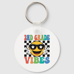 2nd Grade Vibes Second Grade Teacher Boy Girl Back Keychain