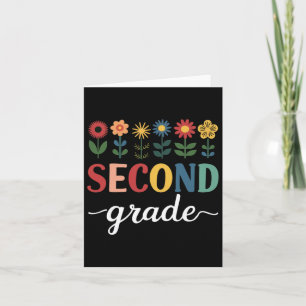 2nd Grade Wildflower Floral Back To School  Card