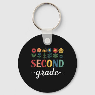 2nd Grade Wildflower Floral Back To School  Keychain
