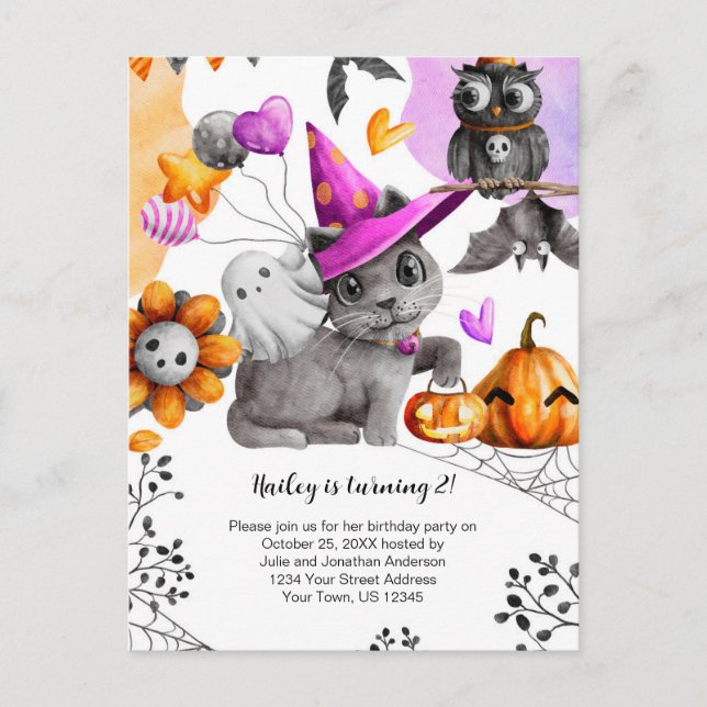 2nd Halloween Birthday Celebration Postcard (Front)