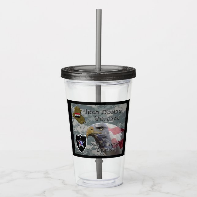 2nd Infantry Div Iraq Combat Veteran Acrylic Tumbler (Front)