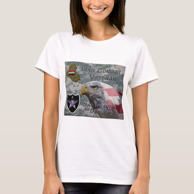 2nd Infantry Div Iraq Combat Veteran T-Shirt (Front)