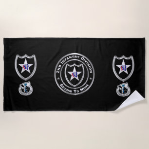 2nd Infantry Division Beach Towel