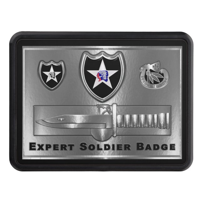 2nd Infantry Division “Expert Soldier Badge” Trailer Hitch Cover (Front)