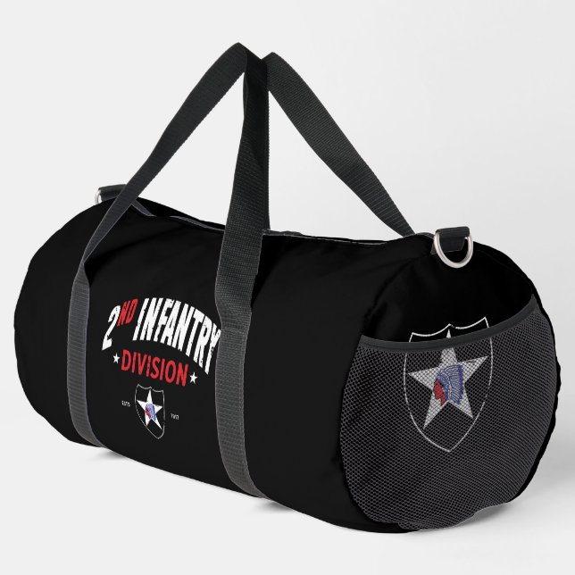 2nd Infantry Division "Indianhead" Distressed Duffle Bag (Right Corner)
