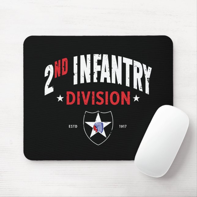 2nd Infantry Division "Indianhead" Distressed Mouse Pad (With Mouse)