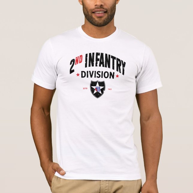 2nd Infantry Division "Indianhead" Distressed T-Shirt (Front)