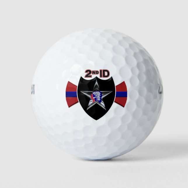 2nd Infantry Division “Indianhead Division” Custom Golf Balls (Front)