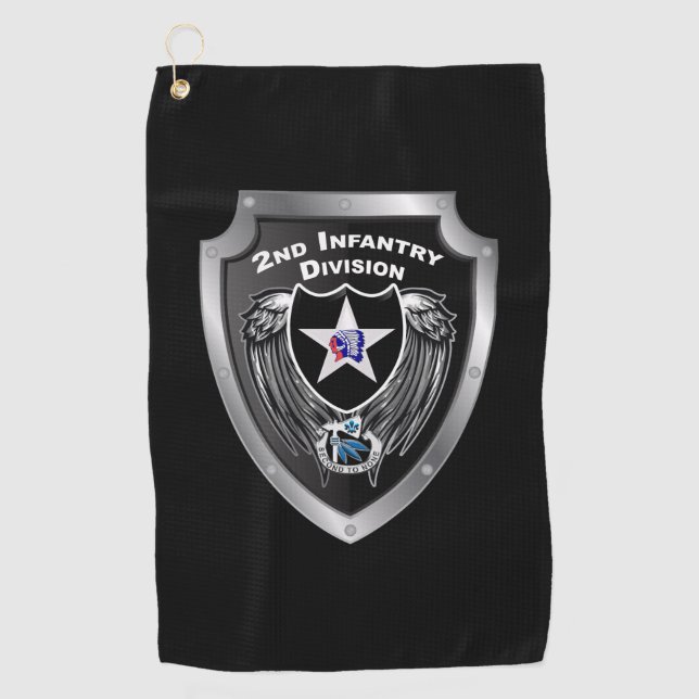  2nd Infantry Division Indianhead Division Golf Towel (Front)