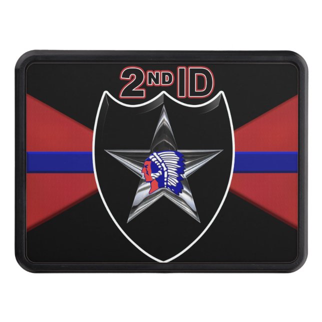 2nd Infantry Division “Indianhead Division” Hitch  Trailer Hitch Cover (Front)
